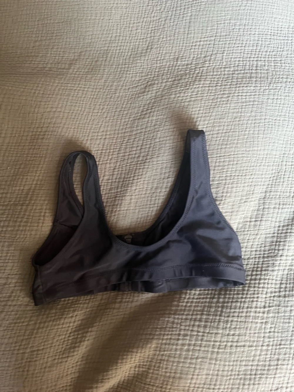 Blackbough Front-Zip Bikini Top - Charcoal - Picture 3 of 4